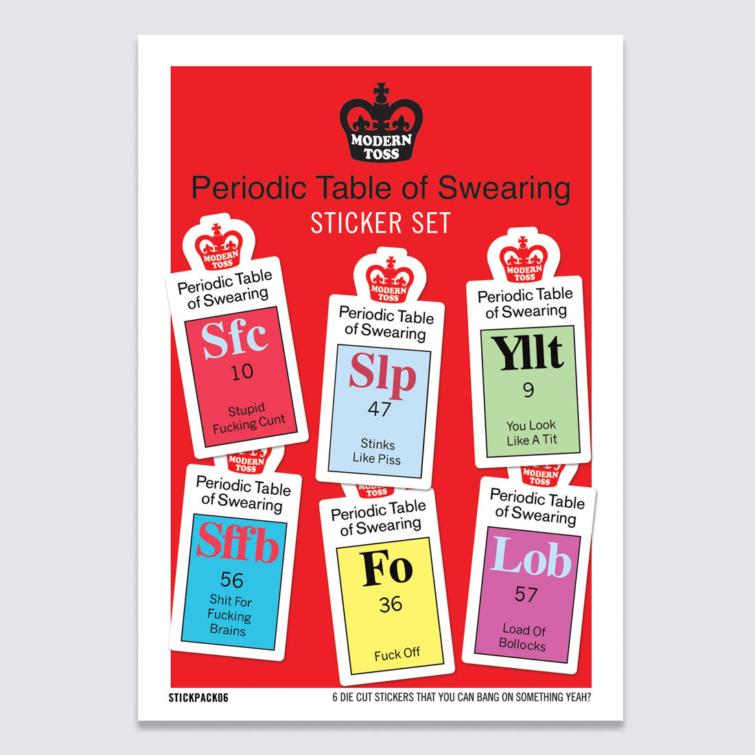 Periodic Table of Swearing Stickers