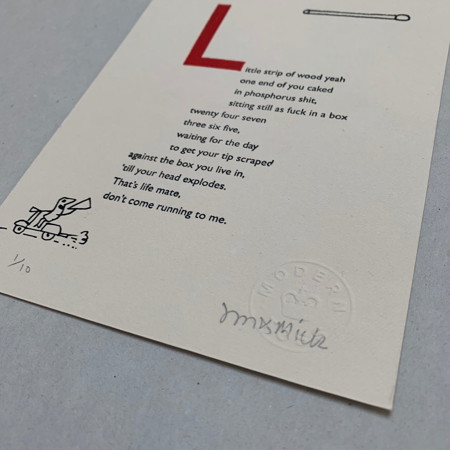 Drive-By Matchstick Print