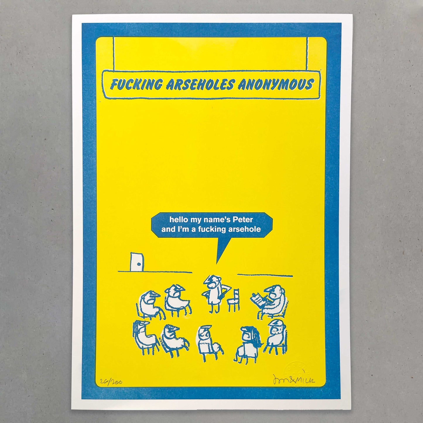 Arseholes Anonymous Risograph Print