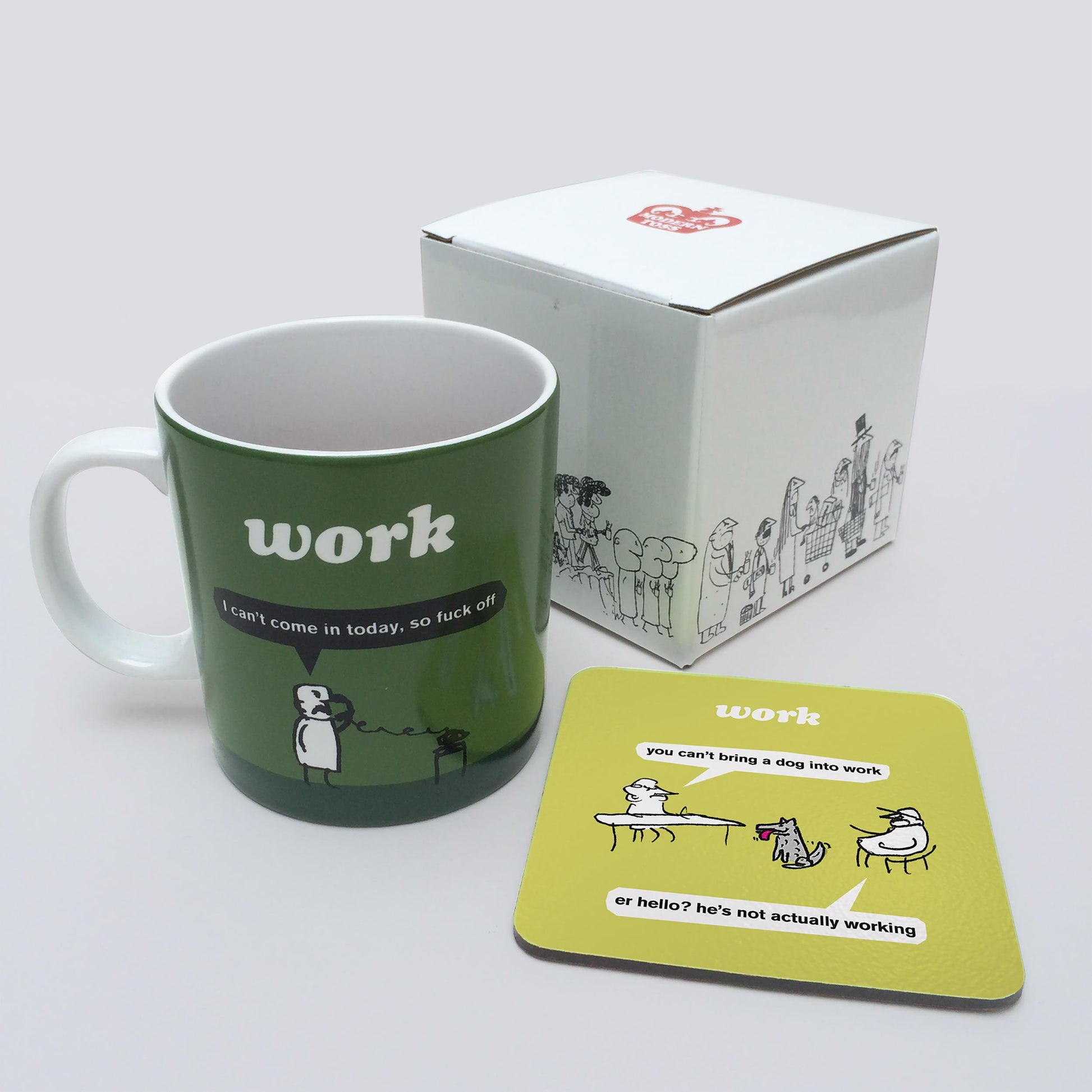 Fuck Work Mug & Coaster Set