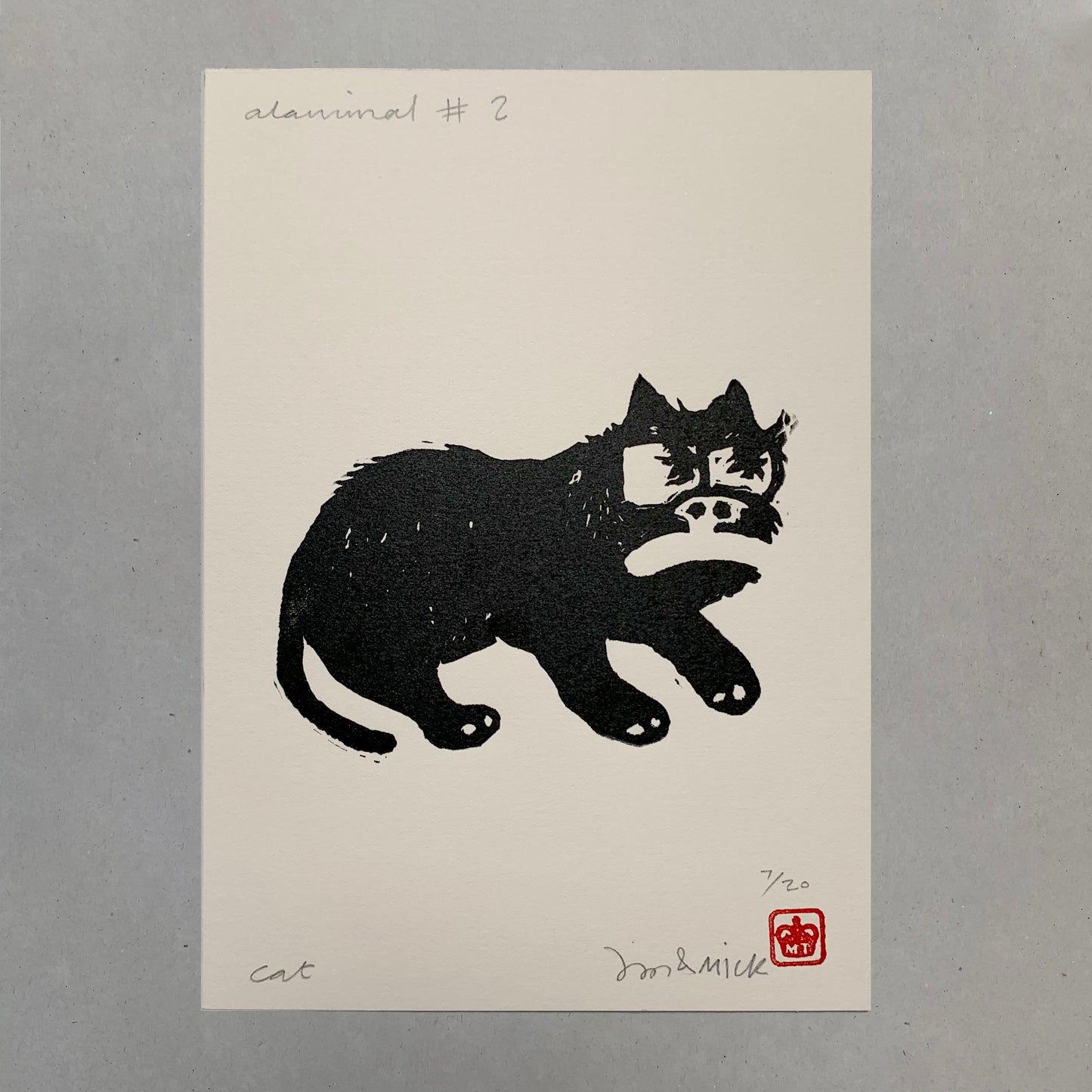 Alanimals- Cat Lino Print