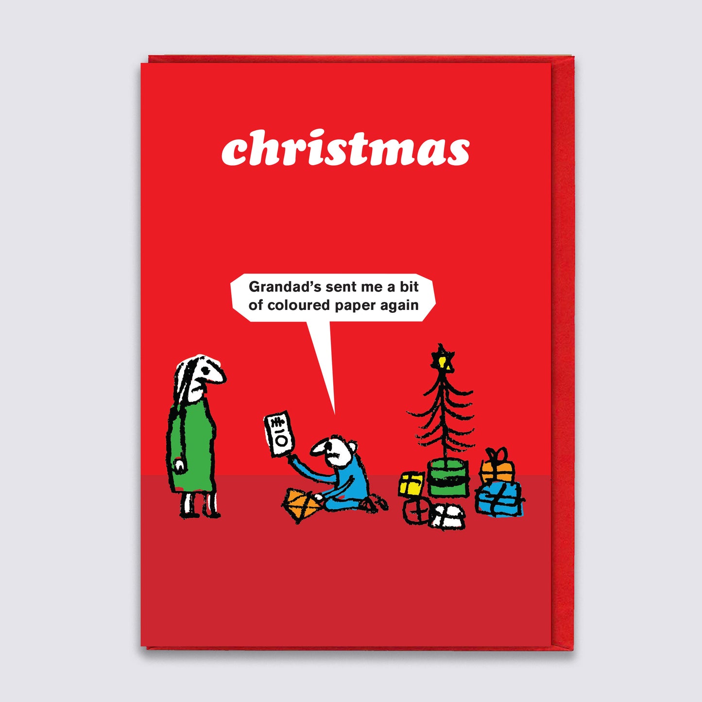 Coloured Paper Christmas Card