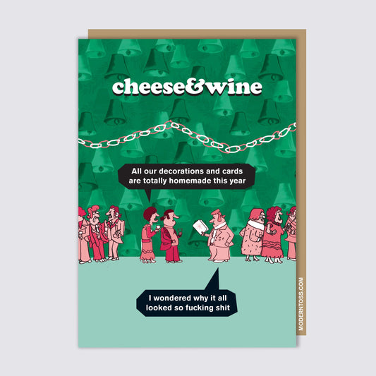 Cheese & Wine Decorations Card